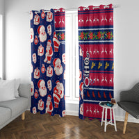 Custom Ohio Christmas Window Curtain Santa Claus Pattern Unique Style - Wonder Print Shop