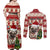 Custom Dog Christmas Couples Matching Off Shoulder Maxi Dress and Long Sleeve Button Shirt Cute Pug Dog With Xmas Tree - Wonder Print Shop