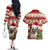 Custom Dog Christmas Couples Matching Off The Shoulder Long Sleeve Dress and Hawaiian Shirt Cute Pug Dog With Xmas Tree - Wonder Print Shop