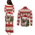 Custom Dog Christmas Couples Matching Puletasi Dress and Long Sleeve Button Shirt Cute Pug Dog With Xmas Tree - Wonder Print Shop