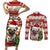 Custom Dog Christmas Couples Matching Short Sleeve Bodycon Dress and Long Sleeve Button Shirt Cute Pug Dog With Xmas Tree - Wonder Print Shop