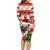 Custom Dog Christmas Family Matching Long Sleeve Bodycon Dress and Hawaiian Shirt Cute Pug Dog With Xmas Tree - Wonder Print Shop