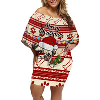 Custom Dog Christmas Family Matching Off Shoulder Short Dress and Hawaiian Shirt Cute Pug Dog With Xmas Tree - Wonder Print Shop