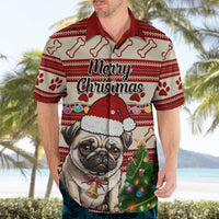 Custom Dog Christmas Hawaiian Shirt Cute Pug Dog With Xmas Tree - Wonder Print Shop