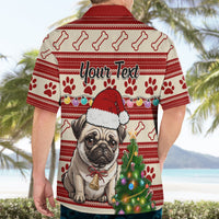 Custom Dog Christmas Hawaiian Shirt Cute Pug Dog With Xmas Tree - Wonder Print Shop