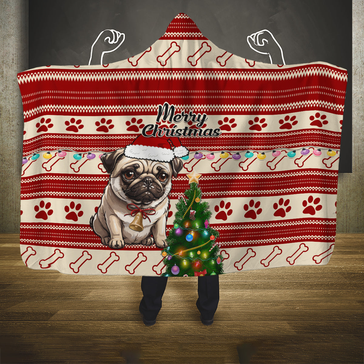 custom-dog-christmas-hooded-blanket-cute-pug-dog-with-xmas-tree