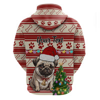 Custom Dog Christmas Hoodie Cute Pug Dog With Xmas Tree - Wonder Print Shop
