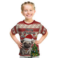 Custom Dog Christmas Kid T Shirt Cute Pug Dog With Xmas Tree - Wonder Print Shop