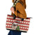 Custom Dog Christmas Leather Tote Bag Cute Pug Dog With Xmas Tree - Wonder Print Shop