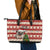 Custom Dog Christmas Leather Tote Bag Cute Pug Dog With Xmas Tree - Wonder Print Shop