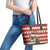 Custom Dog Christmas Leather Tote Bag Cute Pug Dog With Xmas Tree - Wonder Print Shop