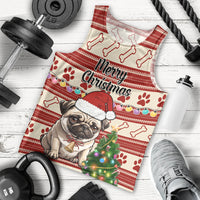 Custom Dog Christmas Men Tank Top Cute Pug Dog With Xmas Tree - Wonder Print Shop