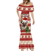 Custom Dog Christmas Mermaid Dress Cute Pug Dog With Xmas Tree - Wonder Print Shop