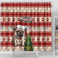 custom-dog-christmas-shower-curtain-cute-pug-dog-with-xmas-tree
