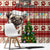 Custom Dog Christmas Window Curtain Cute Pug Dog With Xmas Tree - Wonder Print Shop