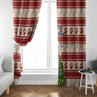 Custom Dog Christmas Window Curtain Cute Pug Dog With Xmas Tree - Wonder Print Shop