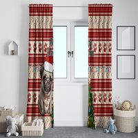 Custom Dog Christmas Window Curtain Cute Pug Dog With Xmas Tree - Wonder Print Shop