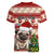 Custom Dog Christmas Women V Neck T Shirt Cute Pug Dog With Xmas Tree - Wonder Print Shop