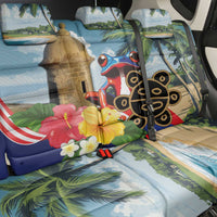 Personalized Boricua El Morro Back Car Seat Cover Puerto Rico Sun Coqui - Wonder Print Shop