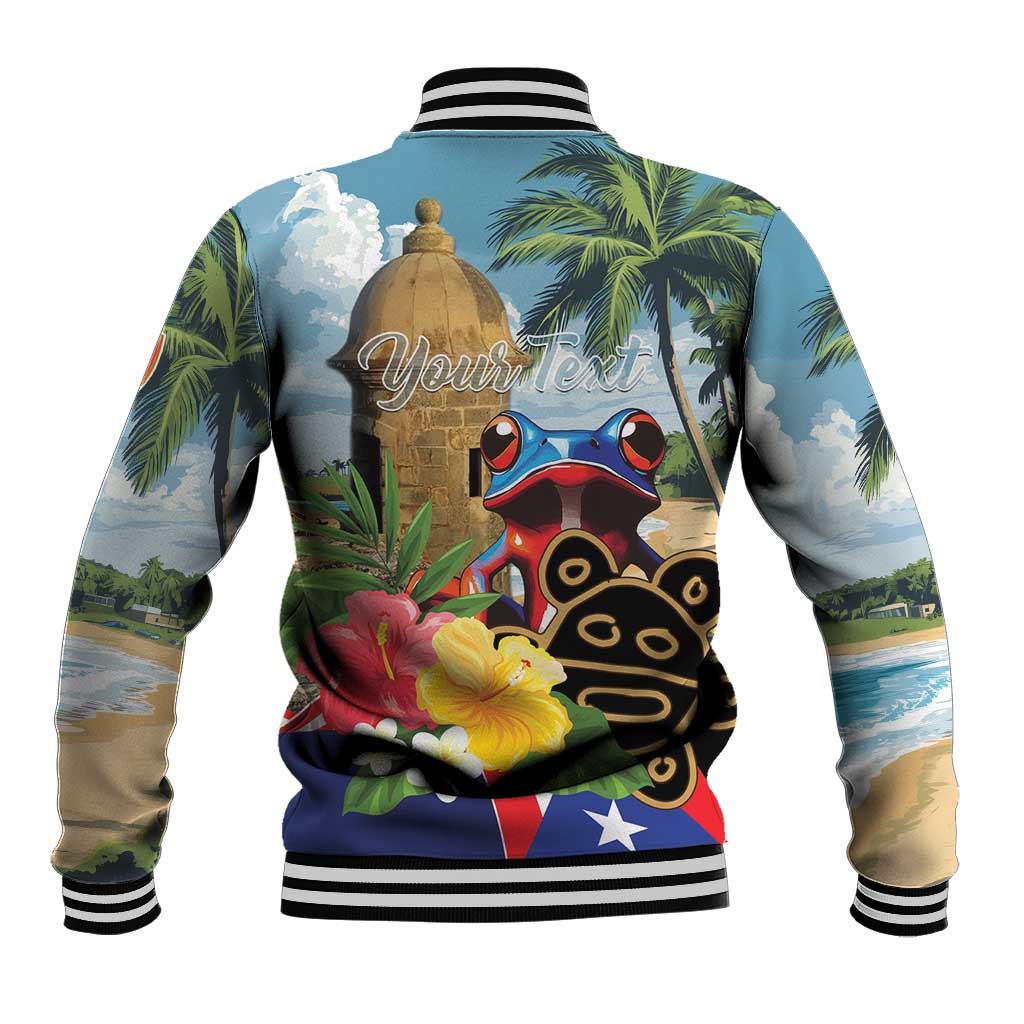 Personalized Boricua El Morro Baseball Jacket Puerto Rico Sun Coqui - Wonder Print Shop