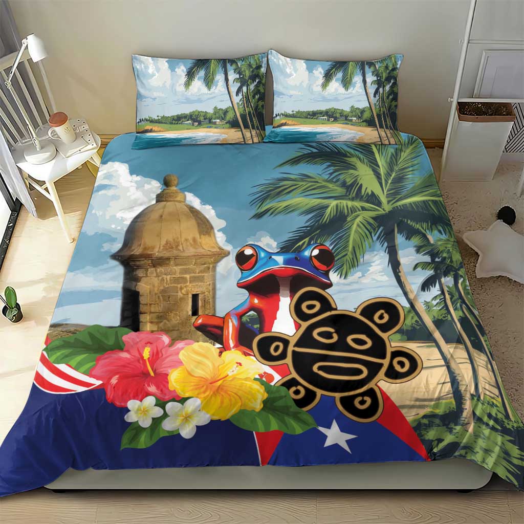 Personalized Boricua El Morro Bedding Set Puerto Rico Sun Coqui - Wonder Print Shop
