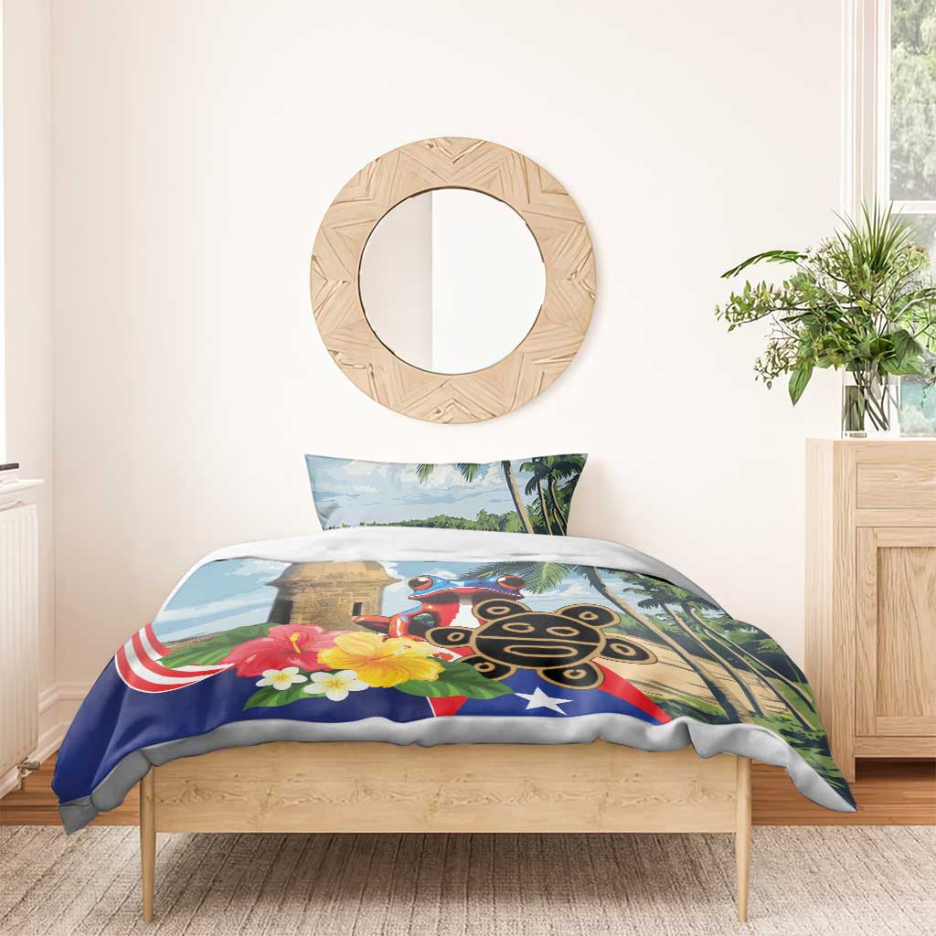 Personalized Boricua El Morro Bedding Set Puerto Rico Sun Coqui - Wonder Print Shop