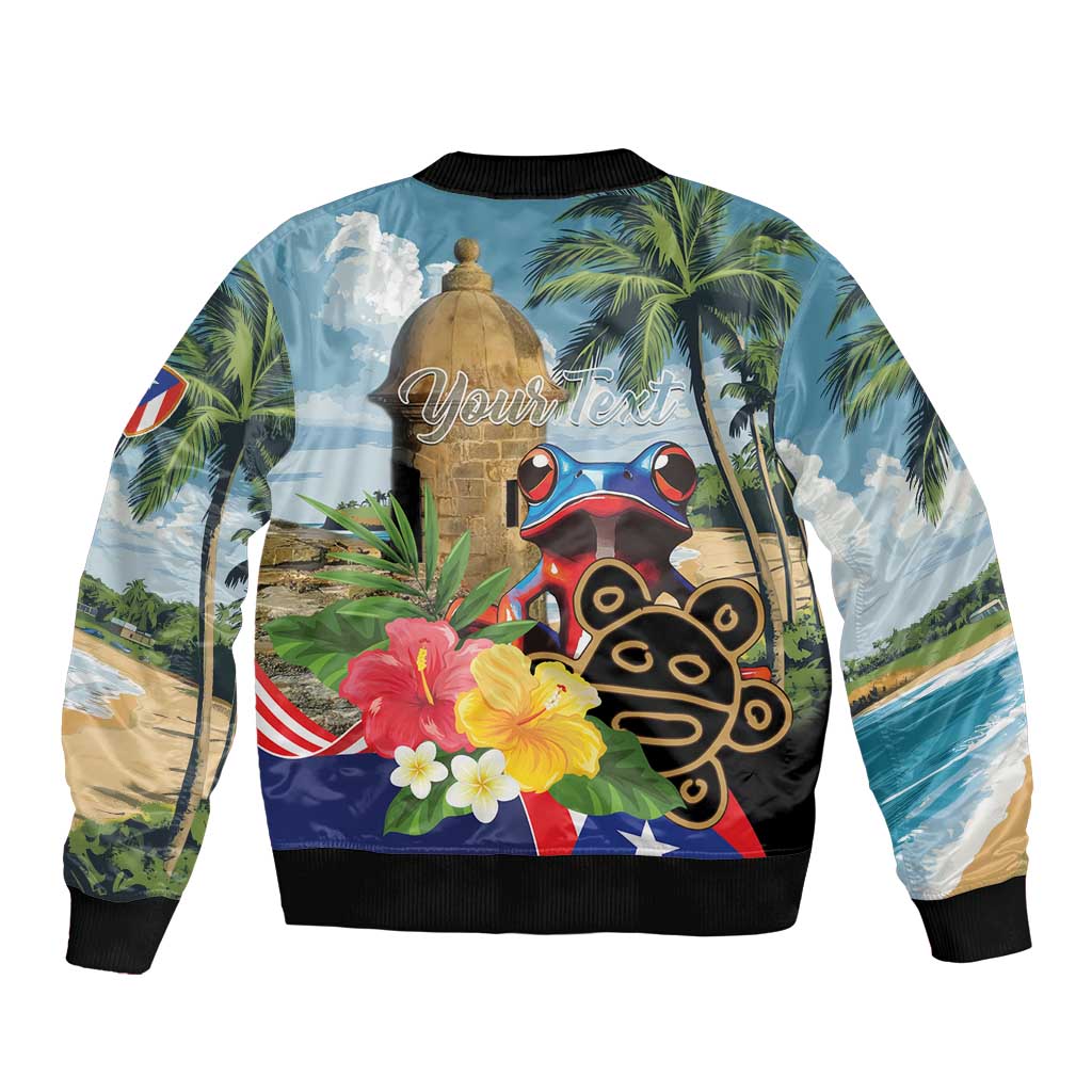 Personalized Boricua El Morro Bomber Jacket Puerto Rico Sun Coqui - Wonder Print Shop