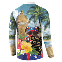 Personalized Boricua El Morro Button Sweatshirt Puerto Rico Sun Coqui - Wonder Print Shop