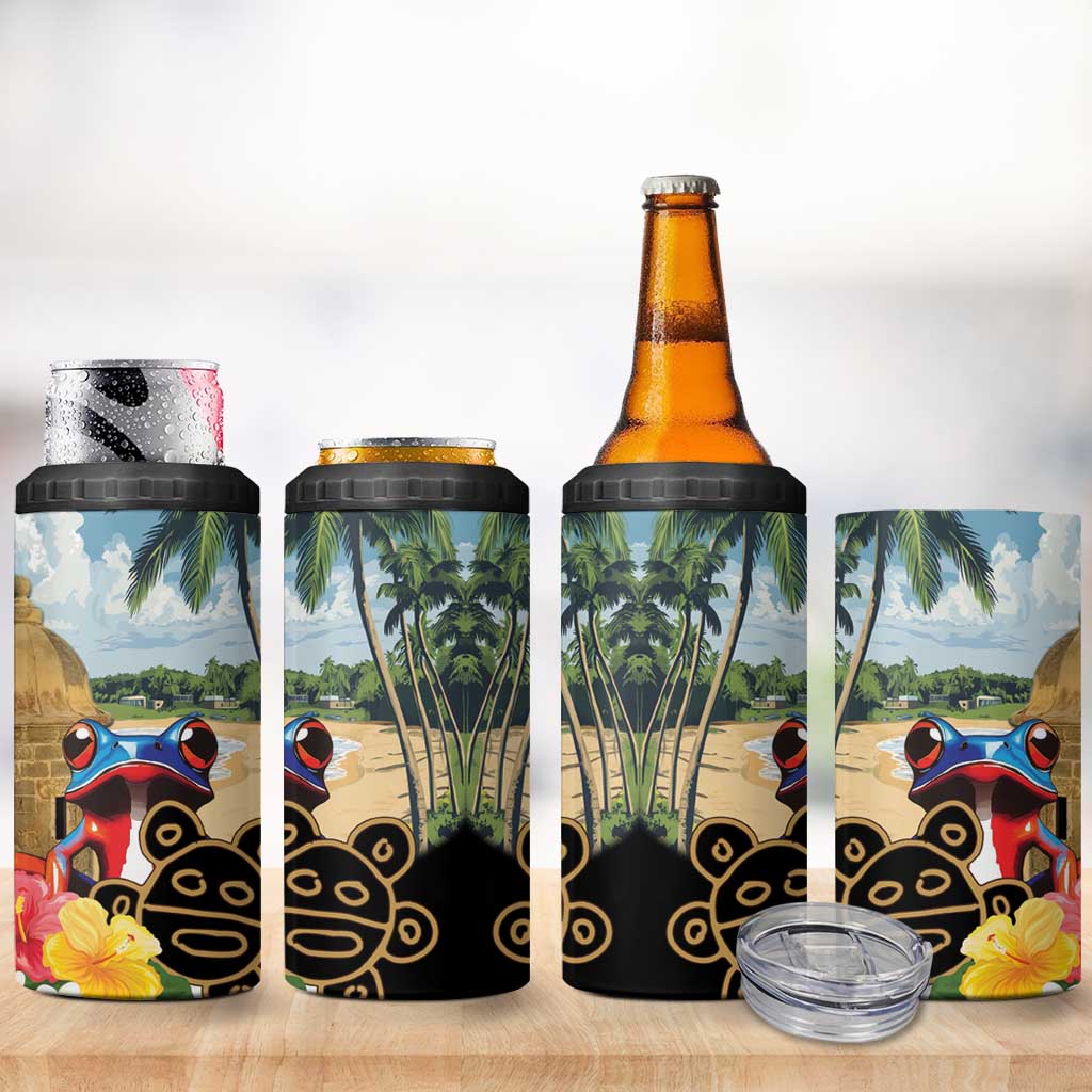 Personalized Boricua El Morro 4 in 1 Can Cooler Tumbler Puerto Rico Sun Coqui - Wonder Print Shop