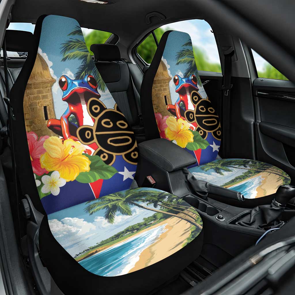 Personalized Boricua El Morro Car Seat Cover Puerto Rico Sun Coqui - Wonder Print Shop
