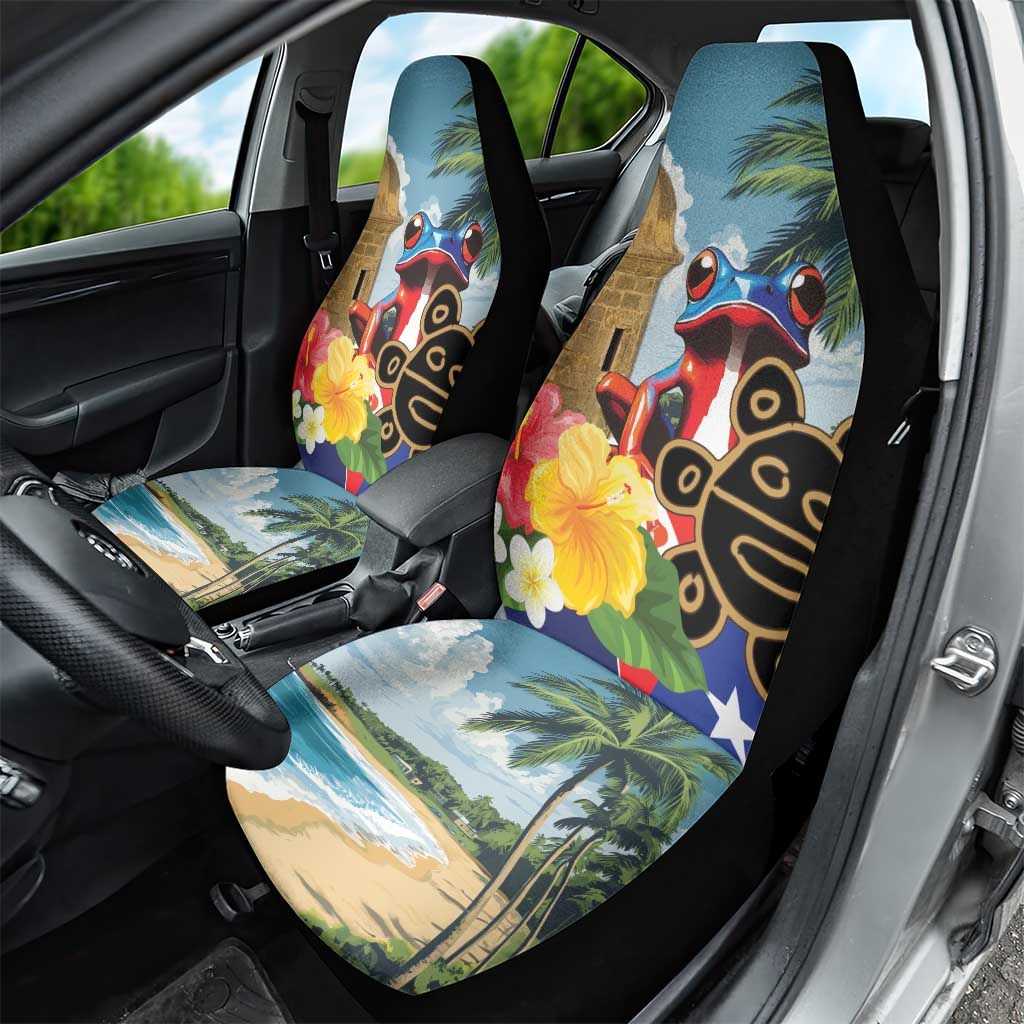 Personalized Boricua El Morro Car Seat Cover Puerto Rico Sun Coqui - Wonder Print Shop