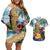 Personalized Boricua El Morro Couples Matching Off Shoulder Short Dress and Hawaiian Shirt Puerto Rico Sun Coqui - Wonder Print Shop
