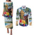 Personalized Boricua El Morro Couples Matching Puletasi and Long Sleeve Button Shirt Puerto Rico Sun Coqui - Wonder Print Shop