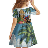 Personalized Boricua El Morro Family Matching Off Shoulder Short Dress and Hawaiian Shirt Puerto Rico Sun Coqui - Wonder Print Shop