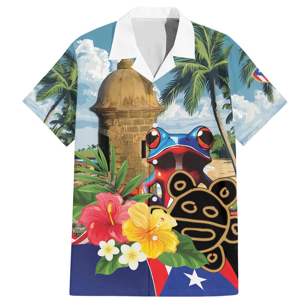 Personalized Boricua El Morro Hawaiian Shirt Puerto Rico Sun Coqui - Wonder Print Shop