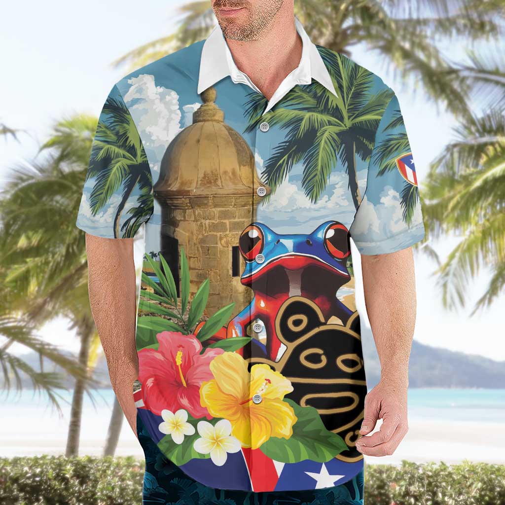 Personalized Boricua El Morro Hawaiian Shirt Puerto Rico Sun Coqui - Wonder Print Shop