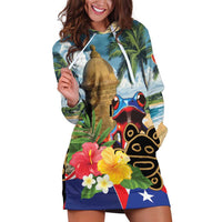 Personalized Boricua El Morro Hoodie Dress Puerto Rico Sun Coqui - Wonder Print Shop