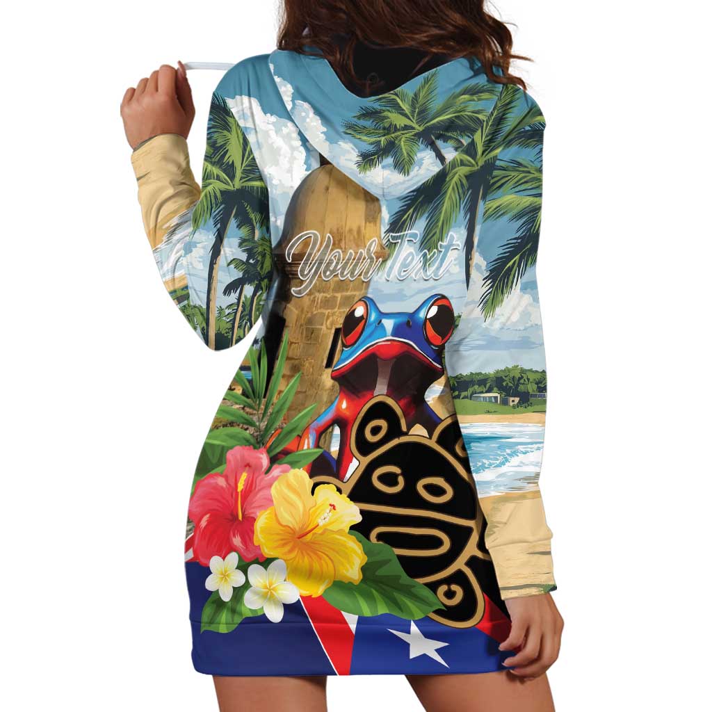 Personalized Boricua El Morro Hoodie Dress Puerto Rico Sun Coqui - Wonder Print Shop