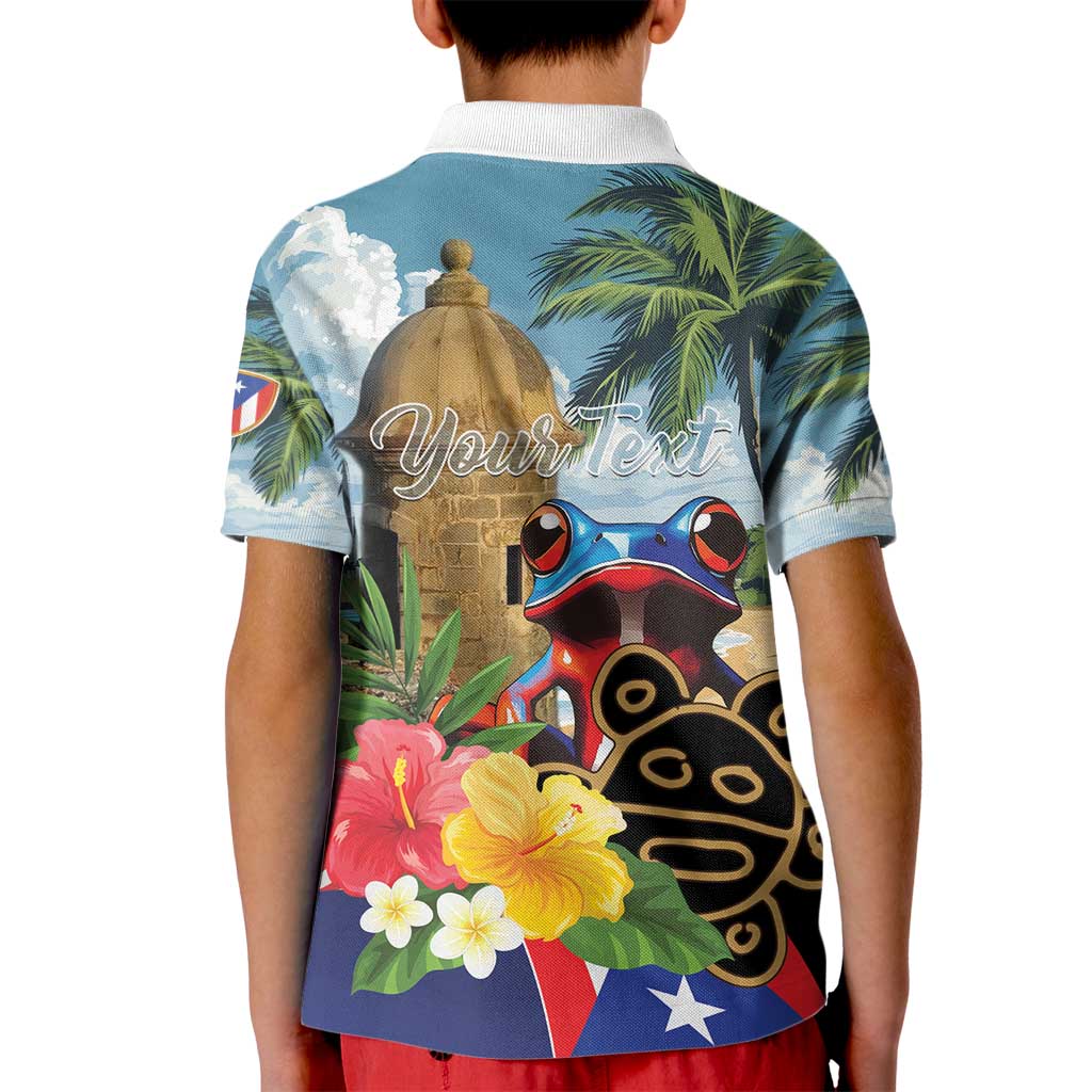 Personalized Boricua El Morro Kid Polo Shirt Puerto Rico Sun Coqui - Wonder Print Shop