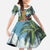 Personalized Boricua El Morro Kid Short Sleeve Dress Puerto Rico Sun Coqui - Wonder Print Shop