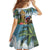 Personalized Boricua El Morro Kid Short Sleeve Dress Puerto Rico Sun Coqui - Wonder Print Shop
