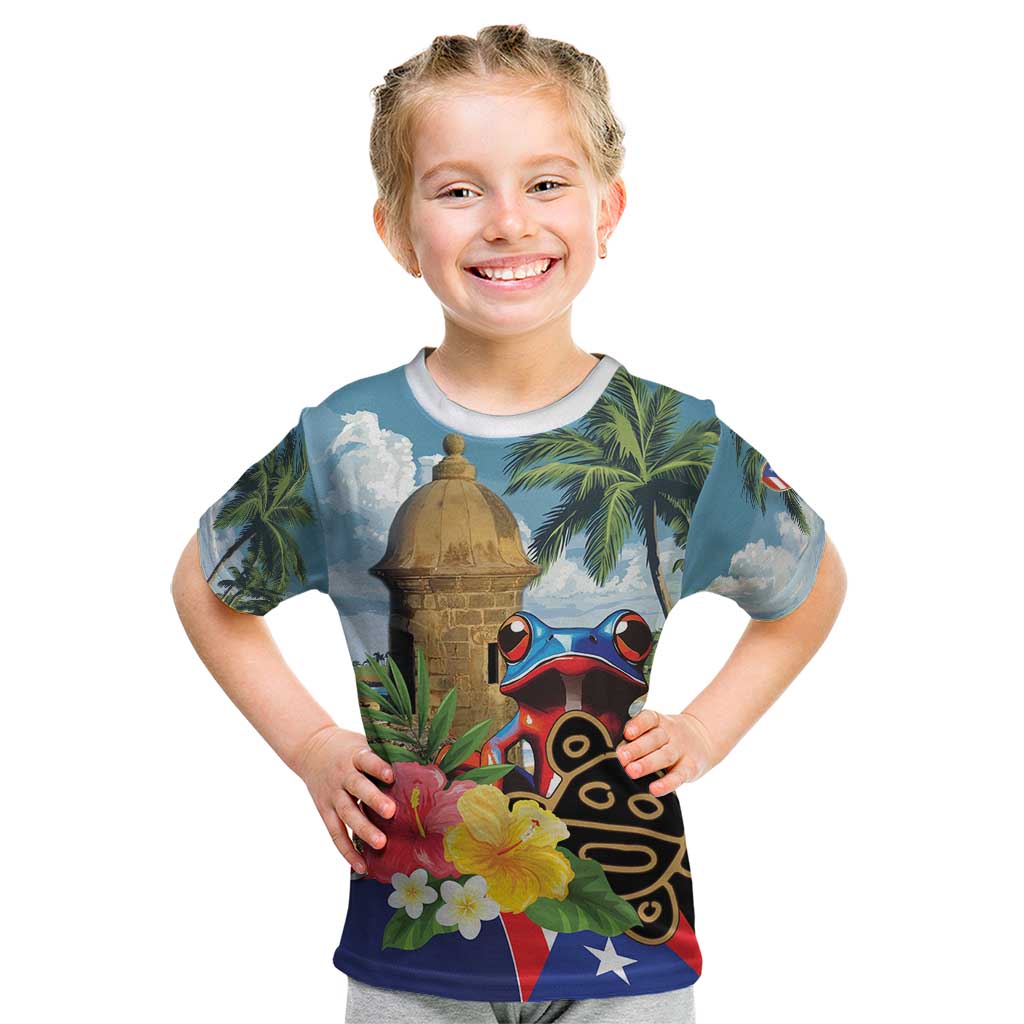 Personalized Boricua El Morro Kid T Shirt Puerto Rico Sun Coqui - Wonder Print Shop