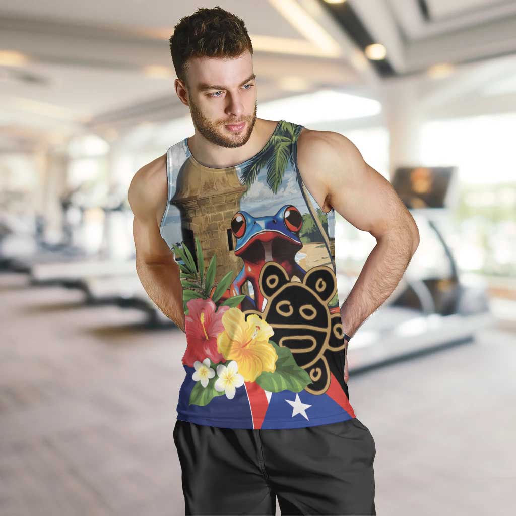 Personalized Boricua El Morro Men Tank Top Puerto Rico Sun Coqui - Wonder Print Shop