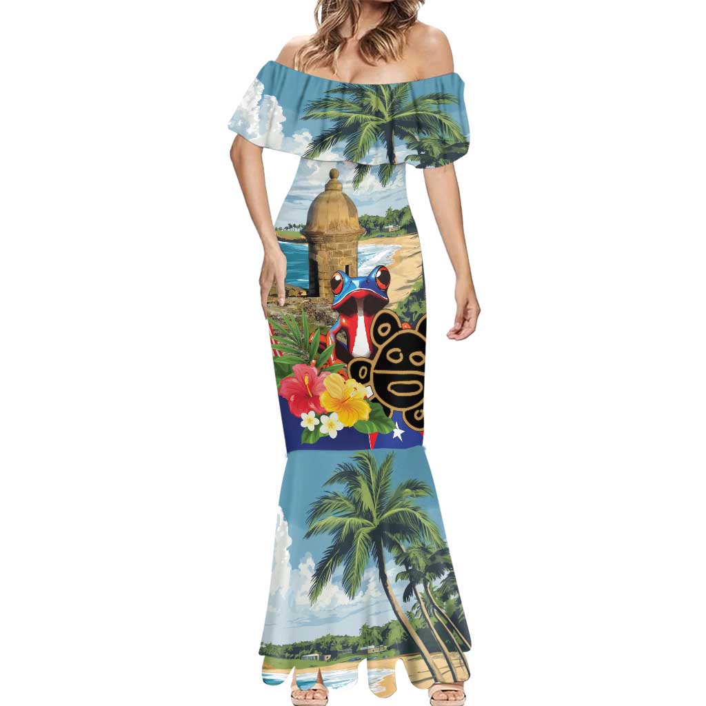 Personalized Boricua El Morro Mermaid Dress Puerto Rico Sun Coqui - Wonder Print Shop