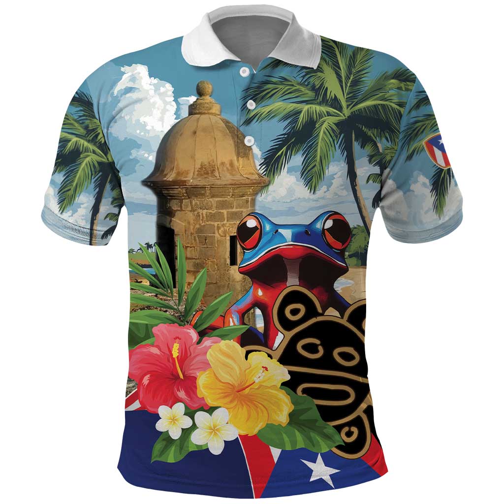 Personalized Boricua El Morro Polo Shirt Puerto Rico Sun Coqui - Wonder Print Shop