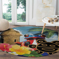 Personalized Boricua El Morro Round Carpet Puerto Rico Sun Coqui