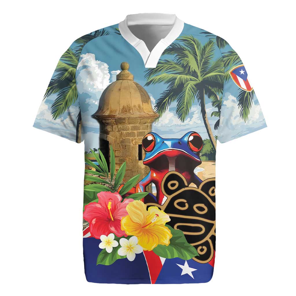 Personalized Boricua El Morro Rugby Jersey Puerto Rico Sun Coqui - Wonder Print Shop