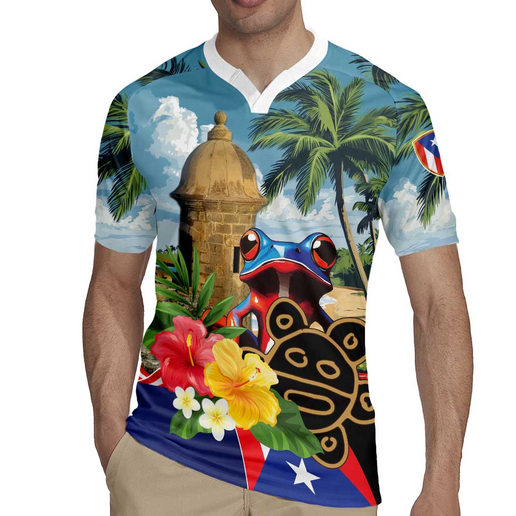 Personalized Boricua El Morro Rugby Jersey Puerto Rico Sun Coqui - Wonder Print Shop