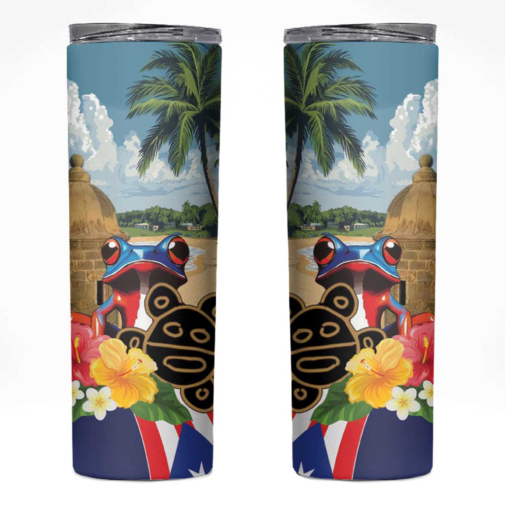 Personalized Boricua El Morro Skinny Tumbler Puerto Rico Sun Coqui - Wonder Print Shop