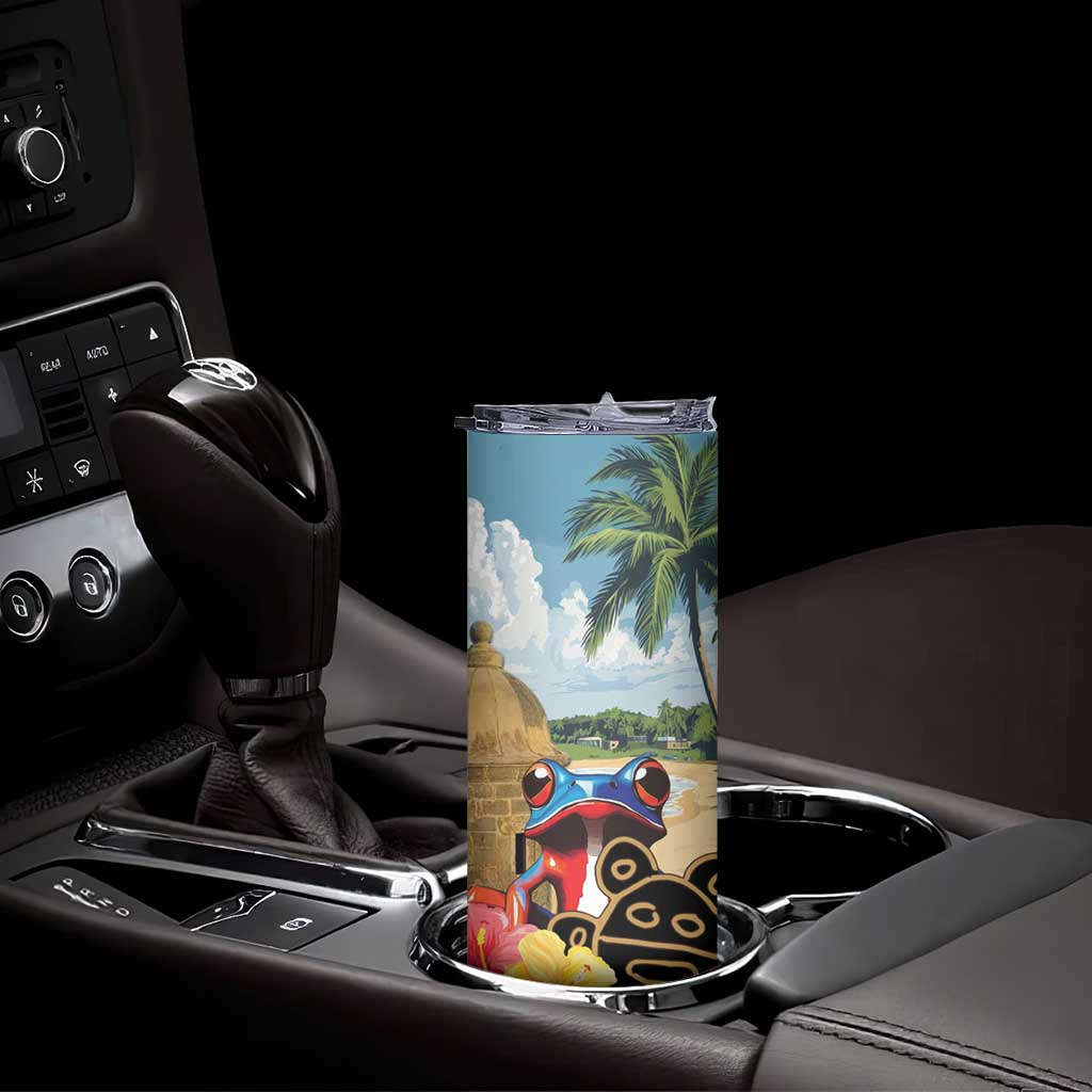 Personalized Boricua El Morro Skinny Tumbler Puerto Rico Sun Coqui - Wonder Print Shop